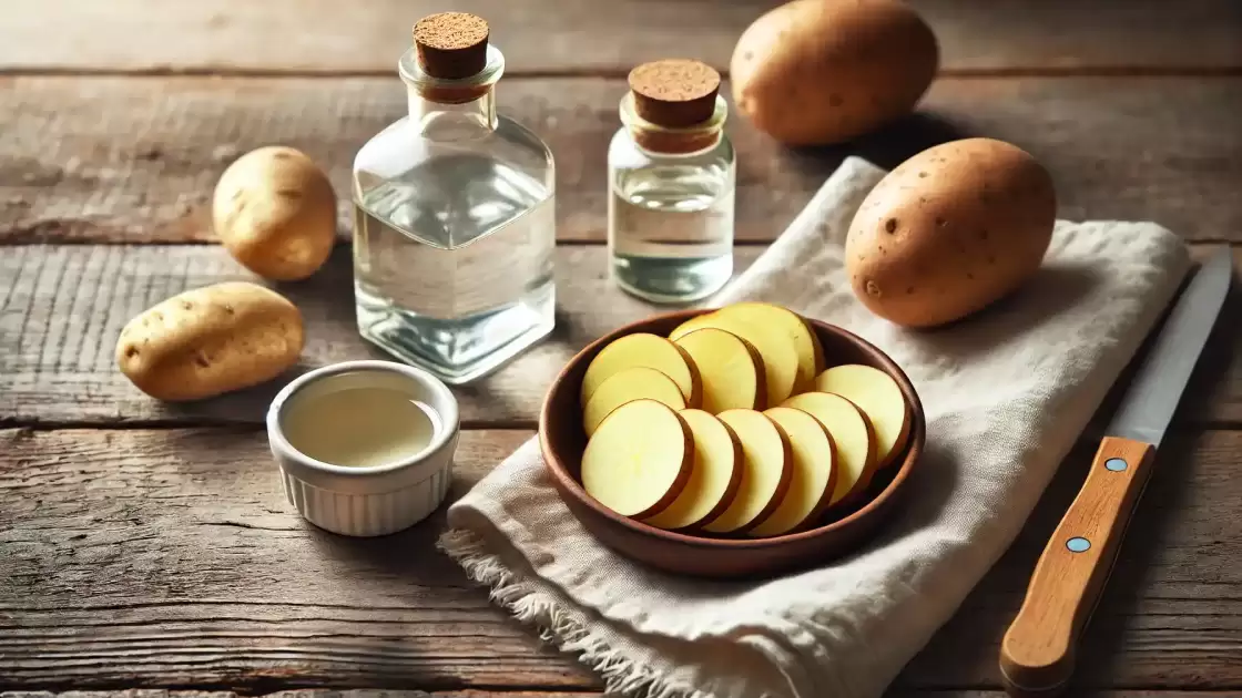 Snelle remedie voor hoofdpijn: aardappelen met azijn en sterke drank in een handdoek