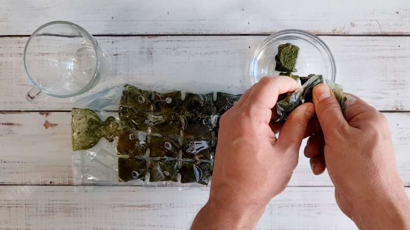 Bevroren ijsklontjes van brandnetelsap, foto 10