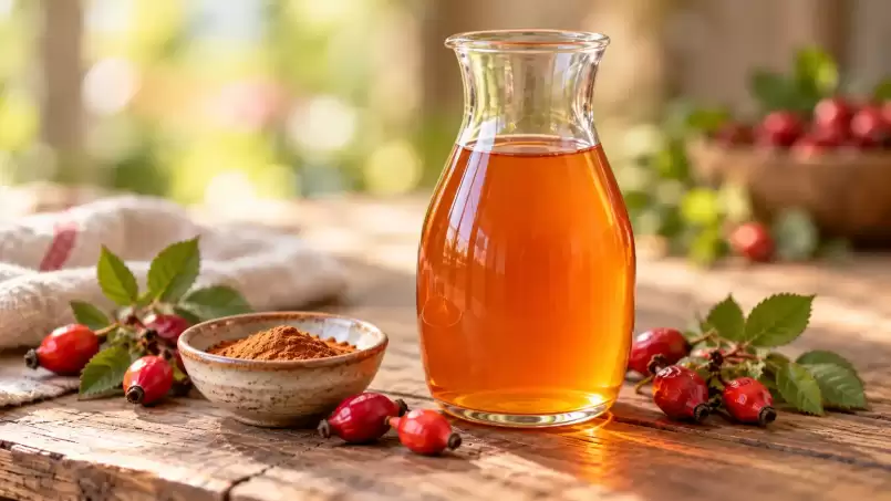 Dubbel extract van rozenbottels in water